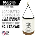 Cases and Bags | Klein Tools 5104CLR22 22 in. Heavy Duty Top Closing Canvas Bucket image number 1