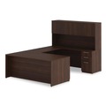 Office Desks & Workstations | Alera AE1NZK-S2472UF HRG 72 in. x 24 in. x 29 in. Seville Series Credenza with Right Pedestal - Mahogany image number 4