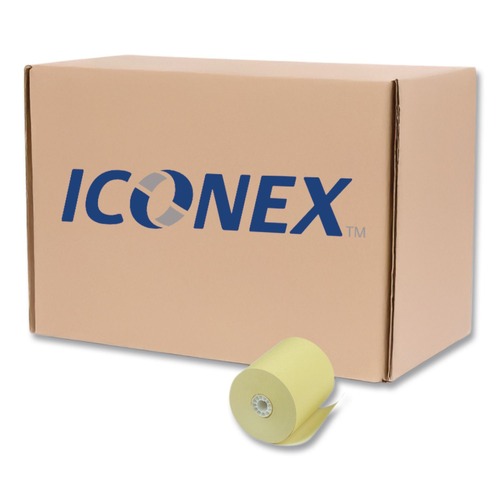  | PM Company 05214C Direct Thermal Printing 3.13 in. x 230 ft. Thermal Paper Rolls - Canary (50/Carton) image number 0