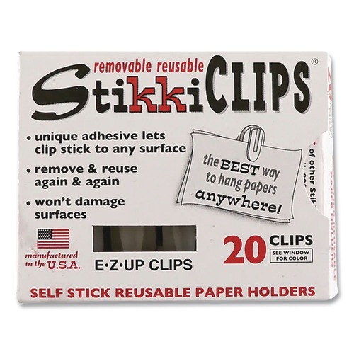 Office Jansan | Advantus 01220 40 Sheet Capacity Adhesive Back StikkiCLIPS - White (20/Pack) image number 0