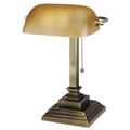 Mothers Day Sale! Save an Extra 10% off your order | Alera ALELMP517AB 10 in. x 10 in. x 15 in. Traditional Banker's Lamp with USB - Antique Brass image number 1