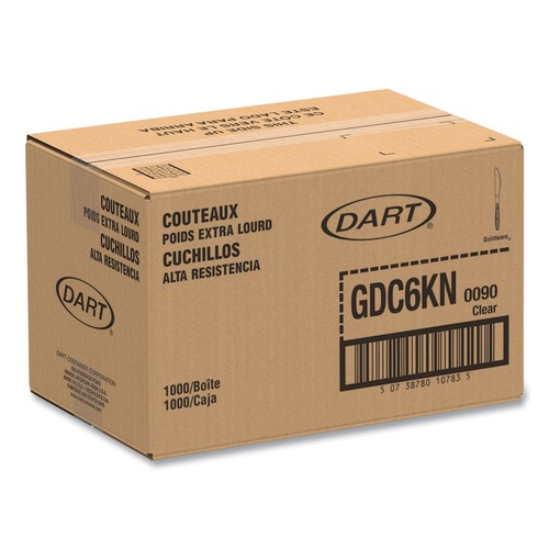 Cutlery | SOLO GDC6KN-0090 Guildware Heavyweight Plastic Knives - Clear (1000/Carton) image number 0