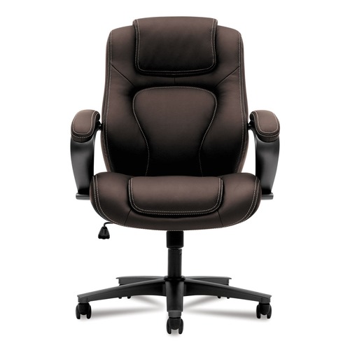  | HON HVL402.EN45 17 in. to 21 in. Seat Height 250-lbs. Capacity Executive High-Back Chair - Black/Brown image number 0