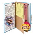 Office Jansan | Smead 19081 Pressboard Six-Section Top Tab Classification Folders - Legal, Blue (10/Box) image number 2