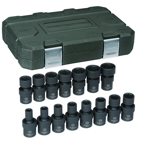GearWrench 84918N 15-Piece Metric 3/8 in. Drive 6 Point Universal Impact Socket Set image number 0