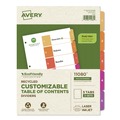 Office Jansan | Avery 11080 Ready Index 11 in. x 8.5 in. 5-Tab 1 to 5 Customizable Table of Contents Dividers - Multicolor Tabs (3/Pack) image number 0
