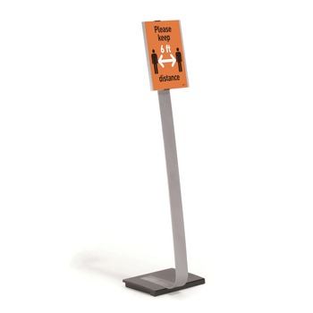 Durable 15 x 46.5 Info Sign Duo Letter-Size Floor Stand - Clear