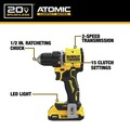 Drill Drivers | Factory Reconditioned Dewalt DCD794D1R 20V MAX ATOMIC Lithium-Ion Brushless 1/2 in. Cordless Drill Driver Kit (2 Ah) image number 8