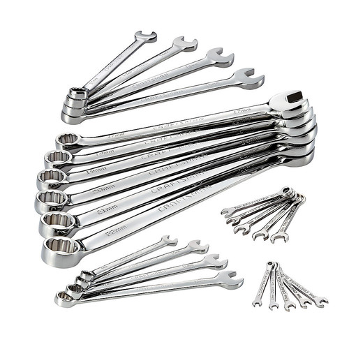 Wrenches | Craftsman 949827 24-Piece Full Polish Metric Combination Wrench Set image number 0