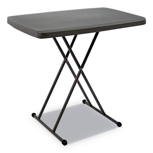 Office Jansan | Iceberg 65491 IndestrucTable 30 in. x 20 in. x 25 in. - 28 in. Classic Personal Folding Table - Charcoal image number 0