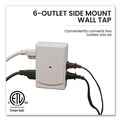 Office Electronics & Batteries | GoGreen Power GG-16000TSM 6-Outlet Side Mount Wall Tap - White image number 3