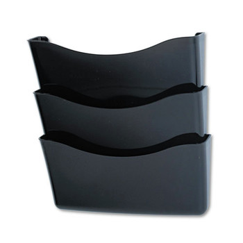 WALL FILES | Rubbermaid 65974ROS Unbreakable 13.75 in. x 3.13 in. x 29.38 in. Three Pocket Wall File Set - Smoke (1 Set/Box)