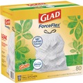 Cleaning & Janitorial Supplies | Glad 78900 ForceFlex 24 in. x 27.38 in. 13 Gallon Kitchen Drawstring Trash Bags - Gain Original Scent/White (240/Carton) image number 1