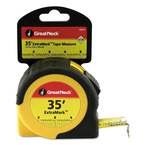 Tape Measures | Great Neck 95010 ExtraMark 1 in. x 35 ft. Steel Tape Measure - Orange/Black image number 0