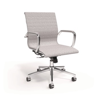 Alera 16.93 in. to 20.67 in. Seat Height Supports Up to 275 lbs. Siskin Fabric Managers Chair - Gray Seat/Back, Chrome Base