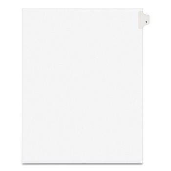 Avery Avery-Style 11 in. x 8.5 in. '1-ft Label Legal Exhibit Side Tab Divider - White (25/Pack)
