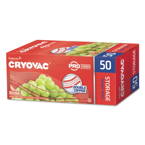 Percentage Off | Diversey Care 100946911 Cryovac 7 in. x 7.94 in. 1 qt. 1.68 mil Storage Bag Dual Zipper - Clear (450/Carton) image number 0