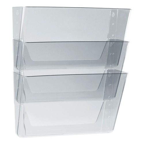 Office Jansan | Storex 70245U06C 13 in. x 4 in. x 14 in. Wall File - Letter Size, Clear (3/Pack) image number 0
