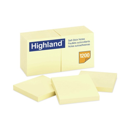 Customer Appreciation Sale - Save up to $60 off | Highland 6549 Self-Stick Notes, 3 X 3, Yellow (100-Sheet, 12/Pack) image number 0