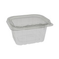 Food Service | Pactiv Corp. TEHL5X416 EarthChoice 5.38 x 4.5 x 2.63 16 oz Plastic Tamper Evident Recycled Hinged Lid Deli Container - Clear (304/Carton) image number 1