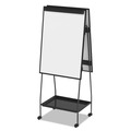  | MasterVision EA49125016 29-1/2 in. x 74.88 White Surface Black Metal Frame Creation Station Dry Erase Board image number 1