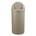Trash & Waste Bins | Rubbermaid Commercial FG817088BEIG Marshal 25-Gallon Plastic Round Classic Container - Beige image number 1