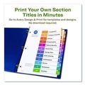 Office Jansan | Avery 11083 Ready Index 11 in. x 8.5 in. 12-Tab 1 to 12 Customizable Table of Contents Dividers with Multicolor Tabs - White (3/Pack) image number 4