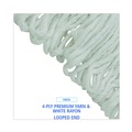 Customer Appreciation Sale! Save up to $60 on Select Tools | Boardwalk BWK4024RCT #24 Size Rayon Pro Loop Web/Tailband Wet Mop Head - White (12/Carton) image number 5
