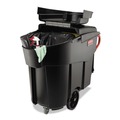 Trash Cans | Rubbermaid Commercial FG9W7300BLA Executive Series Mega Brute 120 Gallon Plastic Rectangular Mobile Container - Black image number 2