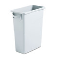 Rubbermaid Commercial 1971258 Slim Jim Waste Container W/handles, Rectangular, Plastic, 15.875gal, Light Gray image number 1