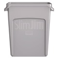 Trash & Waste Bins | Rubbermaid Commercial 1971258 Slim Jim Waste Container W/handles, Rectangular, Plastic, 15.875gal, Light Gray image number 1