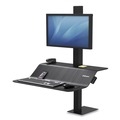  | Fellowes Mfg Co. 8080101 Lotus VE 29 in. x 28.5 in. x 42.5 in. Single Monitor Sit-Stand Workstation - Black image number 1