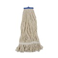 Mops | Boardwalk BWK824C 24 oz. Lie-Flat Cotton Fiber Mop Head - White (12/Carton) image number 0