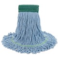 Tradesmen Day Sale | Boardwalk BWK502BLEA 5 in. Headband Super Loop Cotton/Synthetic Fiber Wet Mop Heads - Blue, Medium image number 1