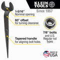 Wrenches | Klein Tools 3223 1-5/16 in. Nominal Opening Spud Wrench for Regular Nut image number 2