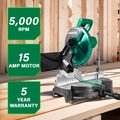 Miter Saws | Metabo HPT C10FCGSM 120V 15 Amp 10 in. Corded Compound Miter Saw image number 1