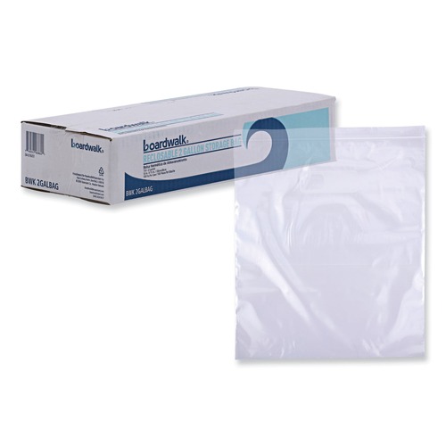 Just Launched | Boardwalk BWK2GALBAG 13 in. x 15 in. 2 gal. 1.75 mil. Reclosable Food Storage Bags - Clear (100/Box) image number 0