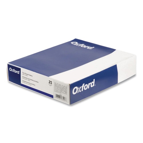 Office Jansan | Oxford 57538EE Twin-Pocket Folder Embossed Leather Grain Paper - Dark Blue (25/Box) image number 0