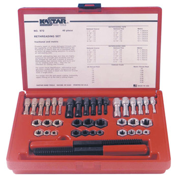  | Kastar 972 40-Piece Fractional and Metric Thread Restorer Kit