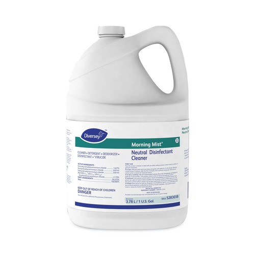 Cleaning & Janitorial Supplies | Diversey Care 5283038 Morning Mist Fresh Scent 1 Gallon Bottle Neutral Disinfectant Cleaner (4/Carton) image number 0