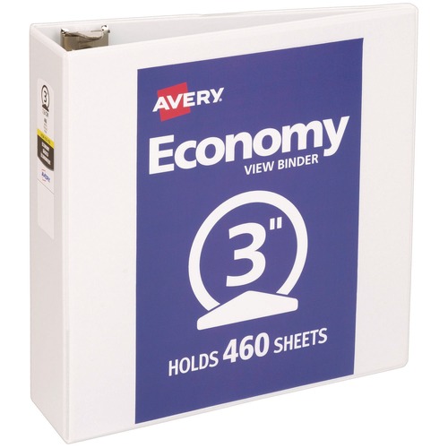 Office Jansan | Avery 05741 3 Round Rings 3 in. Capacity 11 in. x 8.5 in. Economy View Binder - White image number 0