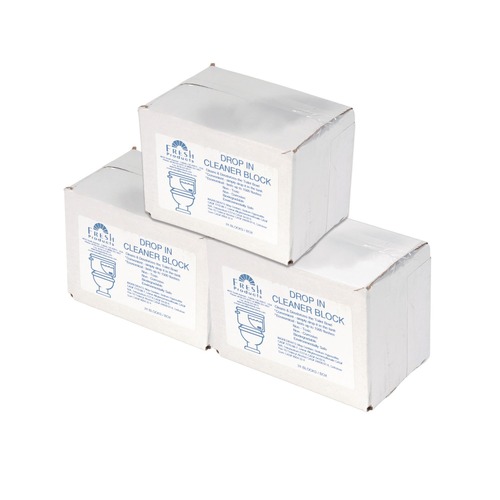 Cleaning & Janitorial Supplies | Fresh Products DIB-F-024I072M-00 Drop-In Tank Non-Para Cleaner Block - Unscented Blue (72/Carton) image number 0