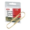 Office Jansan | ACCO A7072533 No. 2 Smooth Gold Tone Paper Clips - Gold (50/Box) image number 0