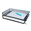 Office Jansan | Universal UNV20012 17 in. x 10.88 in. x 2.5 in. Deluxe Mesh Stacking Side Load Tray - Legal Size, Black image number 2