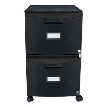 Storex 14.75 in. x 18.25 in. x 26 in. 2 Legal/Letter-Size File Drawers Mobile Filing Cabinet - Black