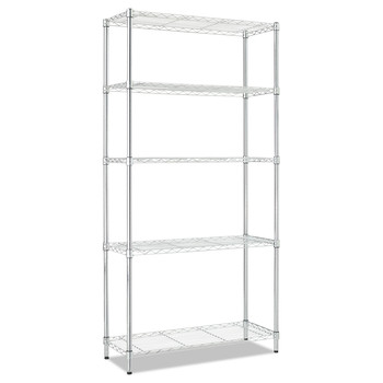 PRODUCTS | Alera ALESW853614SR Residential Wire Shelving Five-Shelf 36w x 14d x 72h Silver