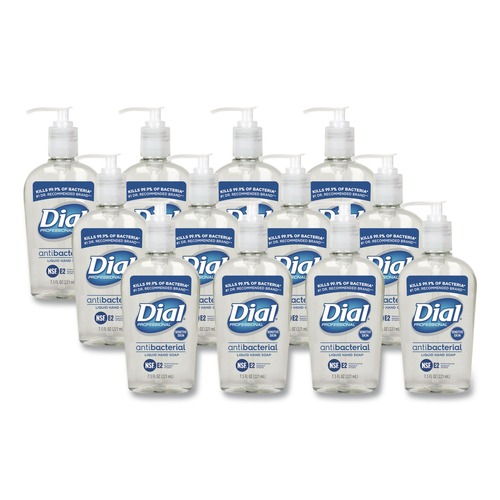 Cleaning & Janitorial Supplies | Dial Professional DIA 82834 7.5 oz. Bottle Antimicrobial Liquid Hand Soap for Sensitive Skin - Floral Scent (12/Carton) image number 0