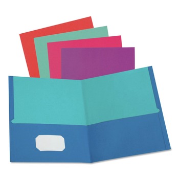 Oxford 11 x 8.5 Twisted Twin Textured Pocket Folders - Assorted Solid Colors (10/Pack)