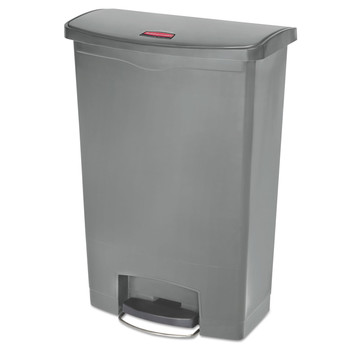 Rubbermaid Commercial Streamline 24 Gallon Front Step Style Polyethylene/Resin Step-On Container - Gray