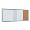 White Boards | MasterVision XA429993700 48 in. x 18 in. Lacquered Steel Surface Aluminum Frame Magnetic Calendar Combo Board - White image number 1